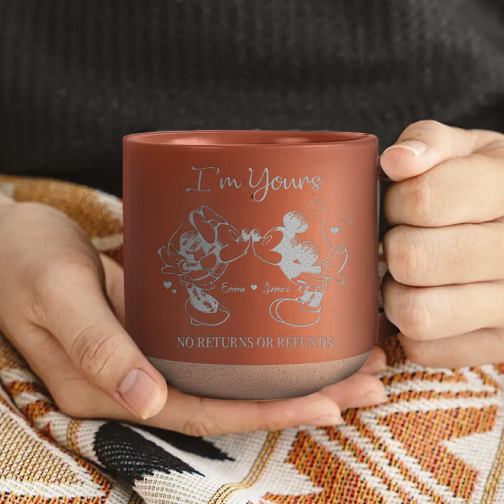 Personalized Engraved Pottery Mug Custom Name Gift for Couples Engraved Pottery Mug GradoCreations
