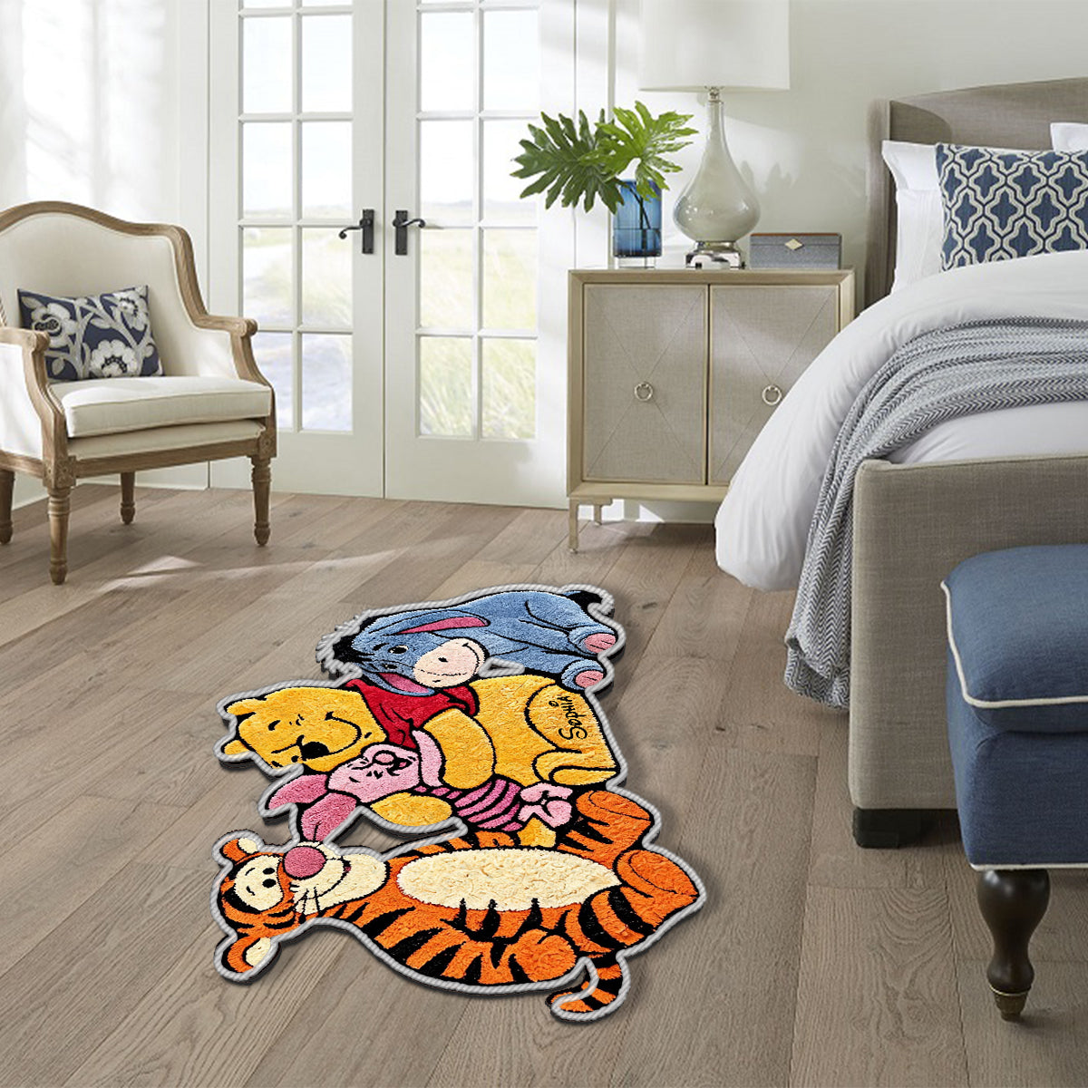 Personalized Kids Non-Slip Tufted Rug with Pooh and Friends Non-Slip Tufted Rug GradoCreations