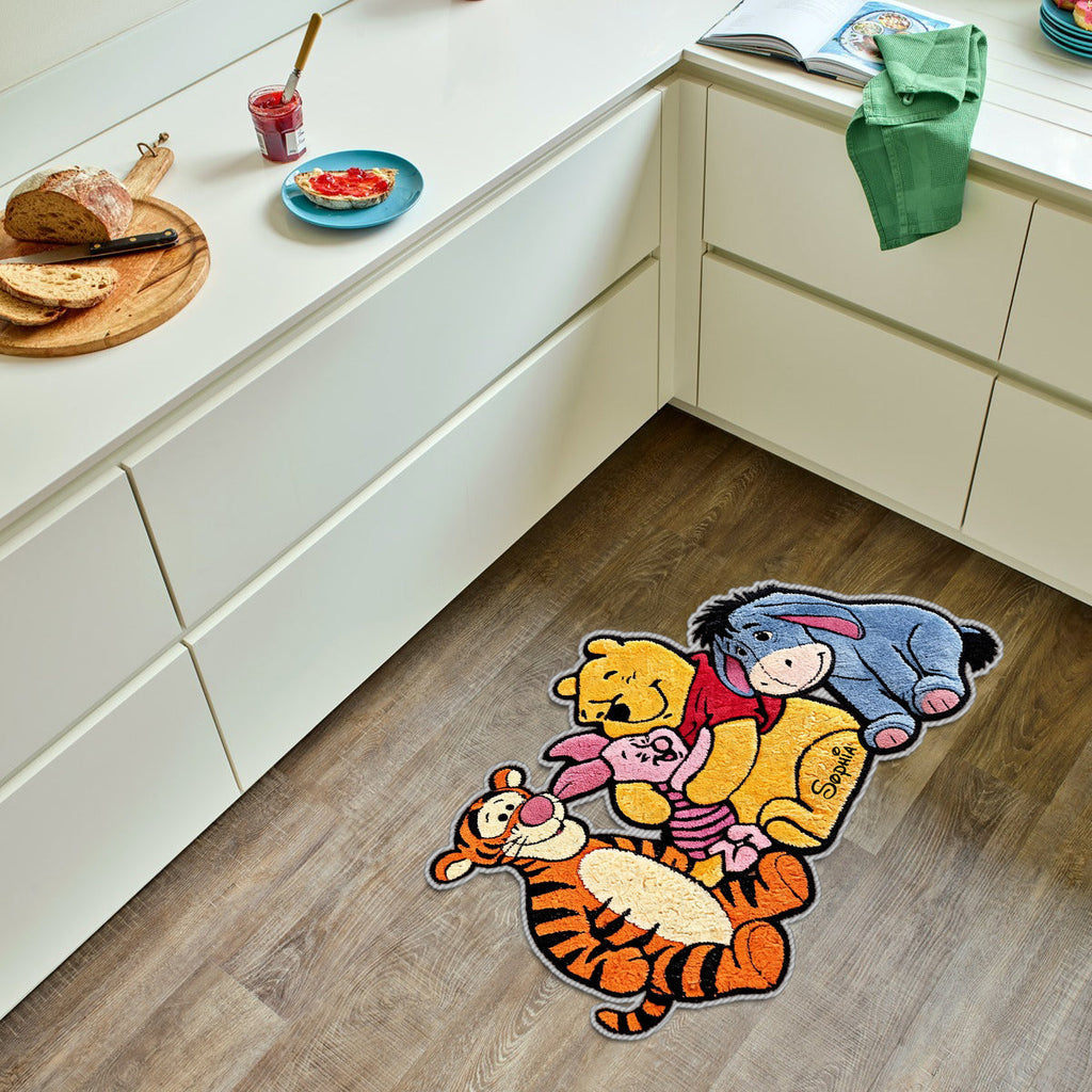 Personalized Kids Non-Slip Tufted Rug with Pooh and Friends Non-Slip Tufted Rug GradoCreations
