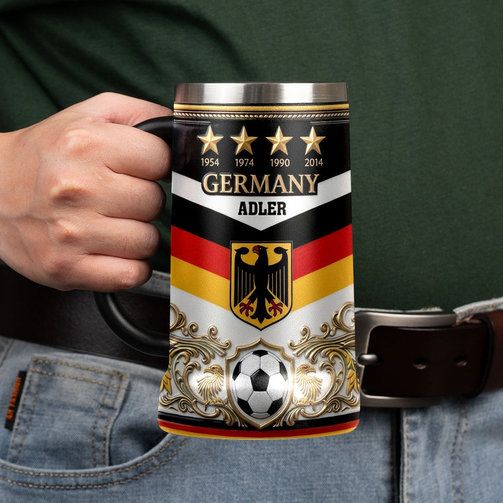 Personalized Germany Football Beer Stein Custom Name Gift for Sports Fans