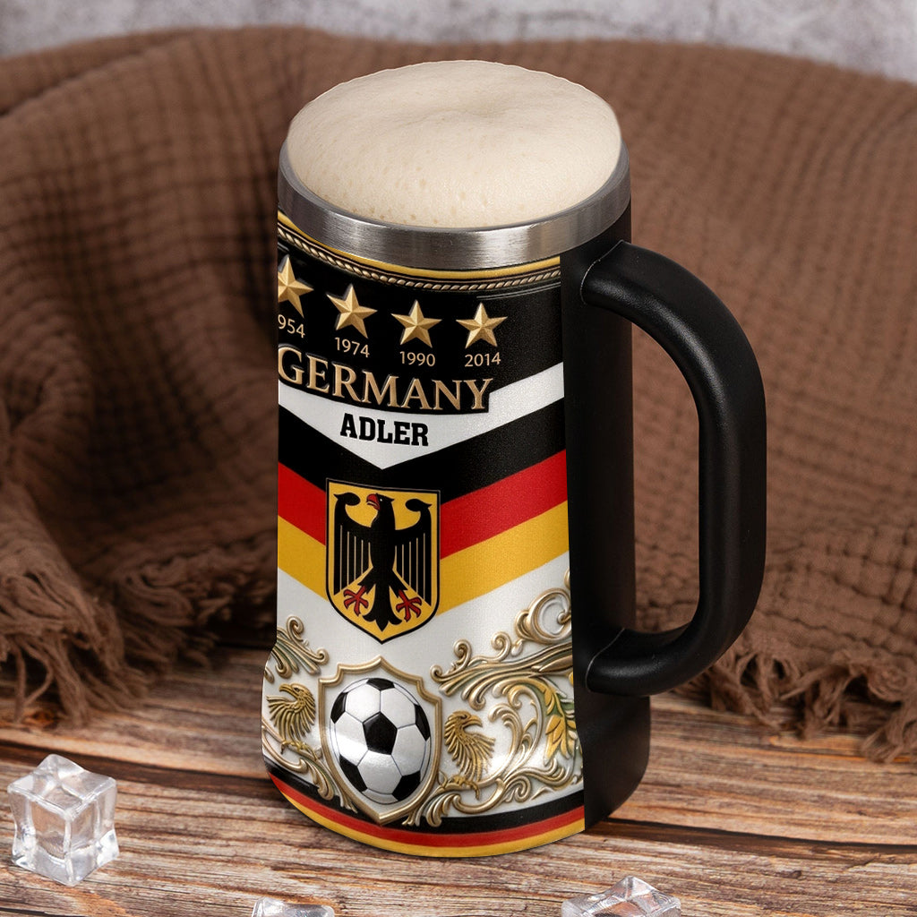 Personalized Germany Football Beer Stein Custom Name Gift for Sports Fans