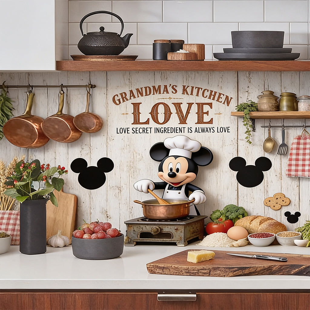 Personalized Mickey Mouse Kitchen Wall Decal for Kids Room Wall Decal GradoCreations