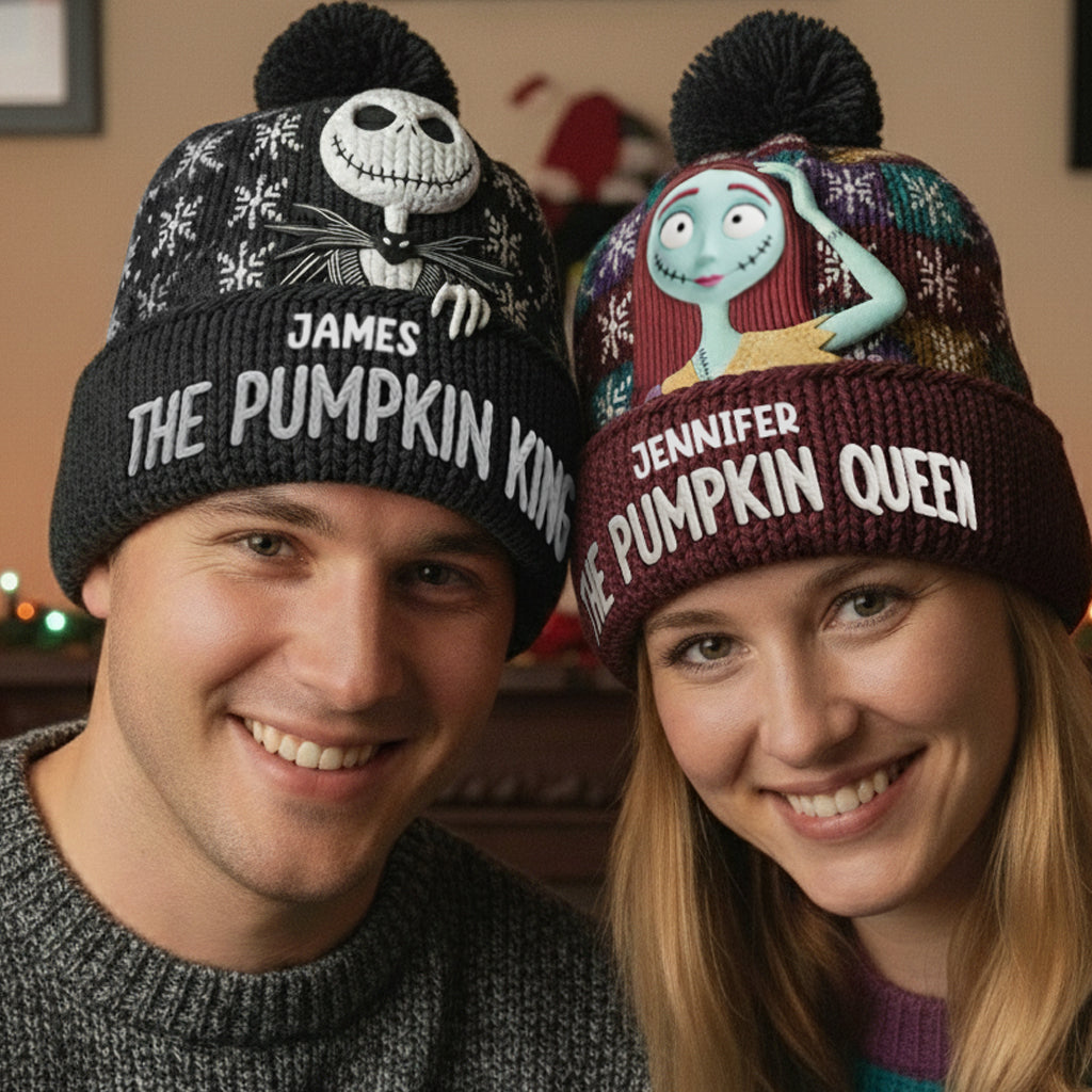 Personalized Beanie Hat Custom Name for Couples Christmas Gift Beanie Hat GradoCreations