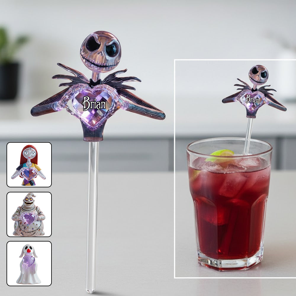 Personalized Nightmare Acrylic Drink Stirrers Custom Name Gift Acrylic Stirrers GradoCreations