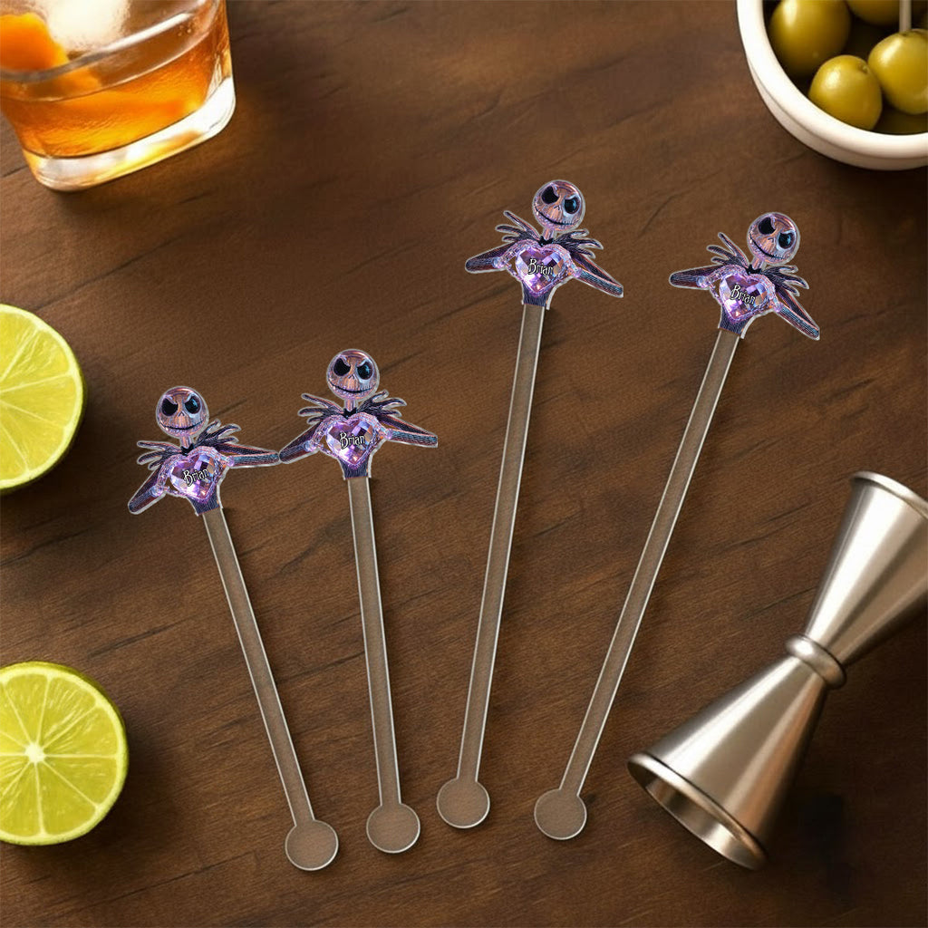 Personalized Nightmare Acrylic Drink Stirrers Custom Name Gift Acrylic Stirrers GradoCreations