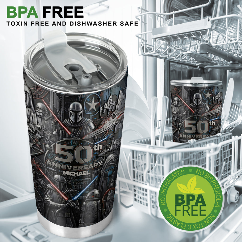 Personalized 50th Anniversary Tumbler Custom Name Star Wars Gift Tumbler GradoCreations