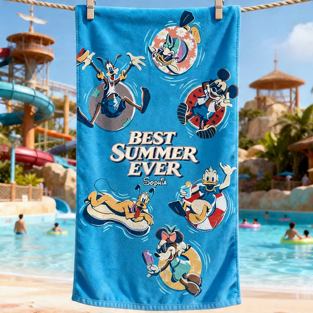 Personalized Quick-Dry Beach Towel Custom Name for Kids Beach Towel GradoCreations