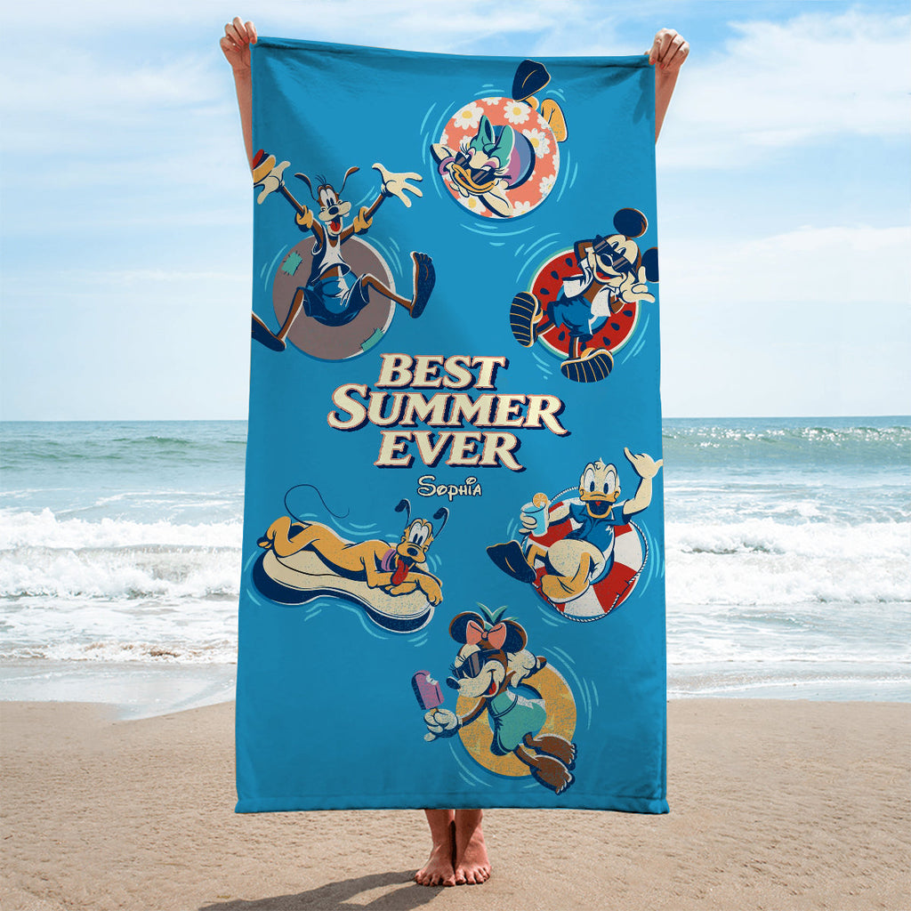 Personalized Quick-Dry Beach Towel Custom Name for Kids Beach Towel GradoCreations