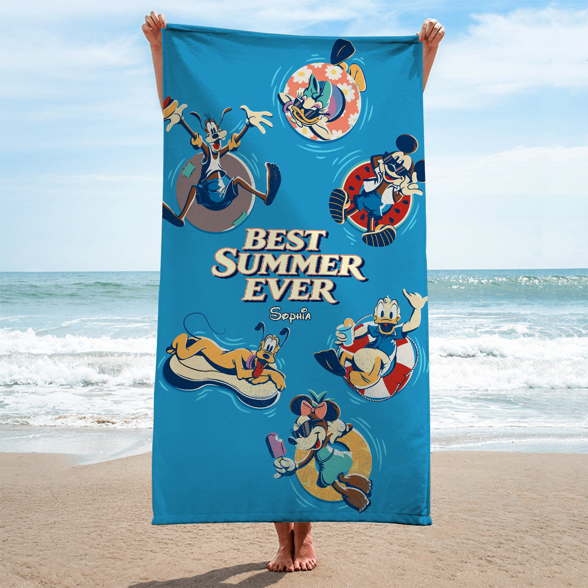 Personalized Quick-Dry Beach Towel Custom Name for Kids Beach Towel GradoCreations