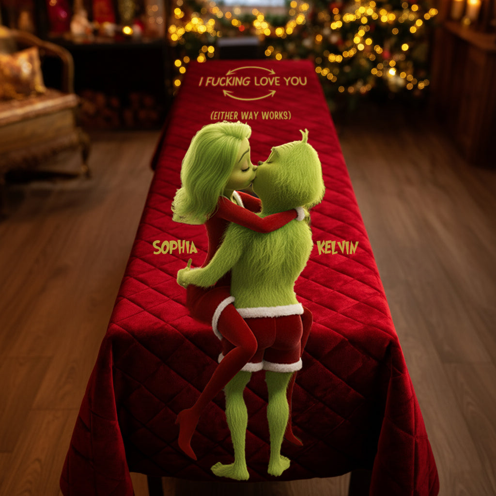 Personalized Christmas Tablecloth with Custom Names for Holiday Decor Table Cloth Cover GradoCreations