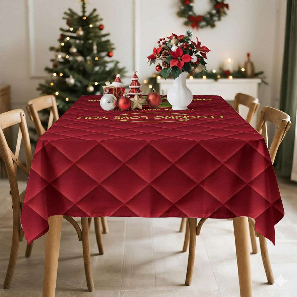 Personalized Christmas Tablecloth with Custom Names for Holiday Decor Table Cloth Cover GradoCreations