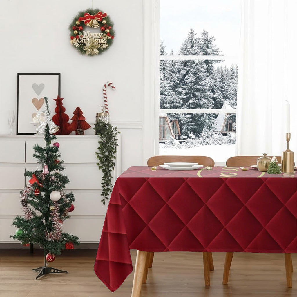 Personalized Christmas Tablecloth with Custom Names for Holiday Decor Table Cloth Cover GradoCreations
