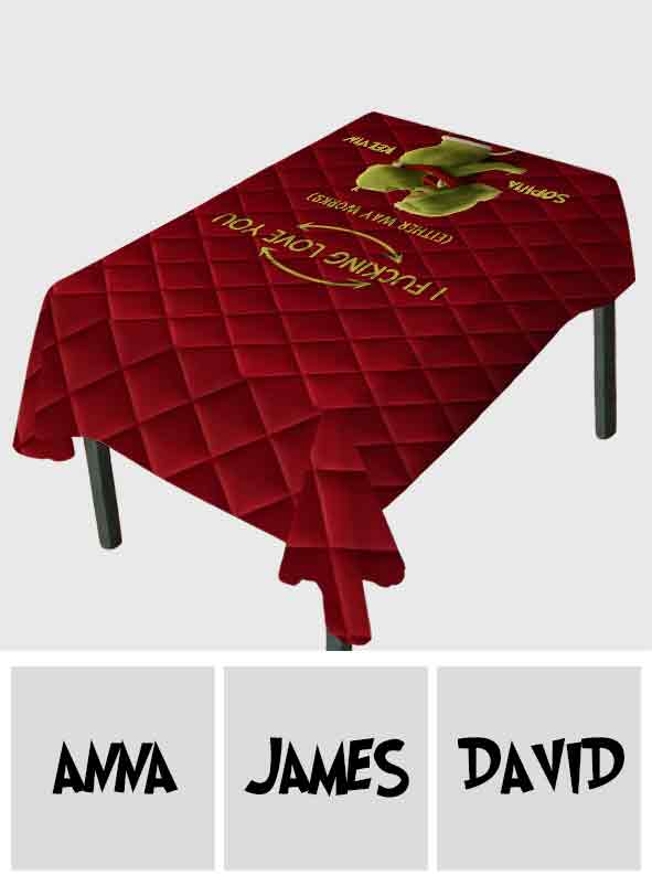 Personalized Christmas Tablecloth with Custom Names for Holiday Decor Table Cloth Cover GradoCreations
