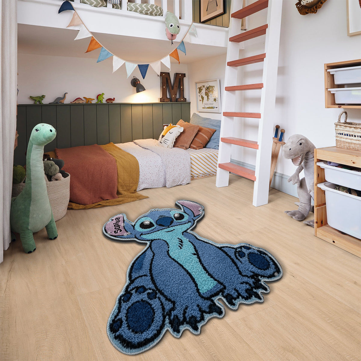 Personalized Blue Alien Tufted Rug Custom Family Gift for Kids Tufted Rug GradoCreations