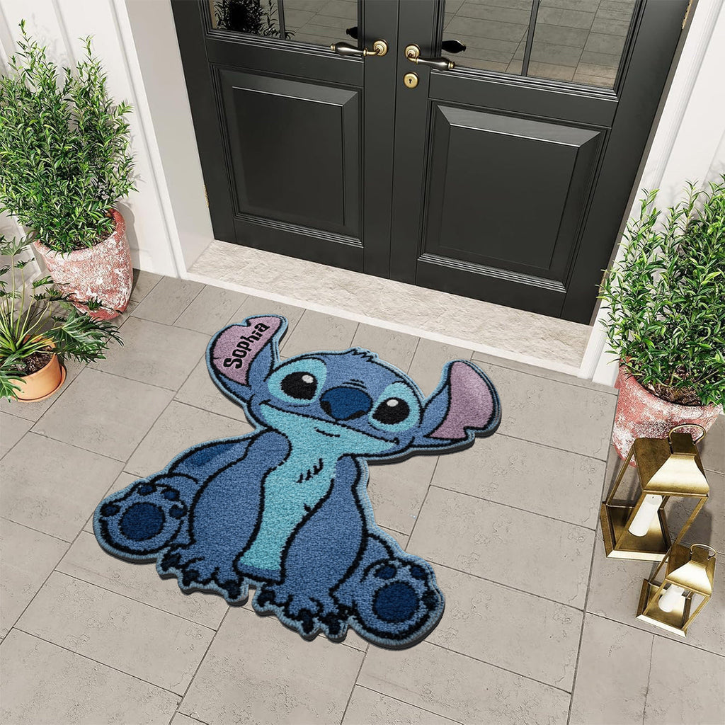 Personalized Blue Alien Tufted Rug Custom Family Gift for Kids Tufted Rug GradoCreations