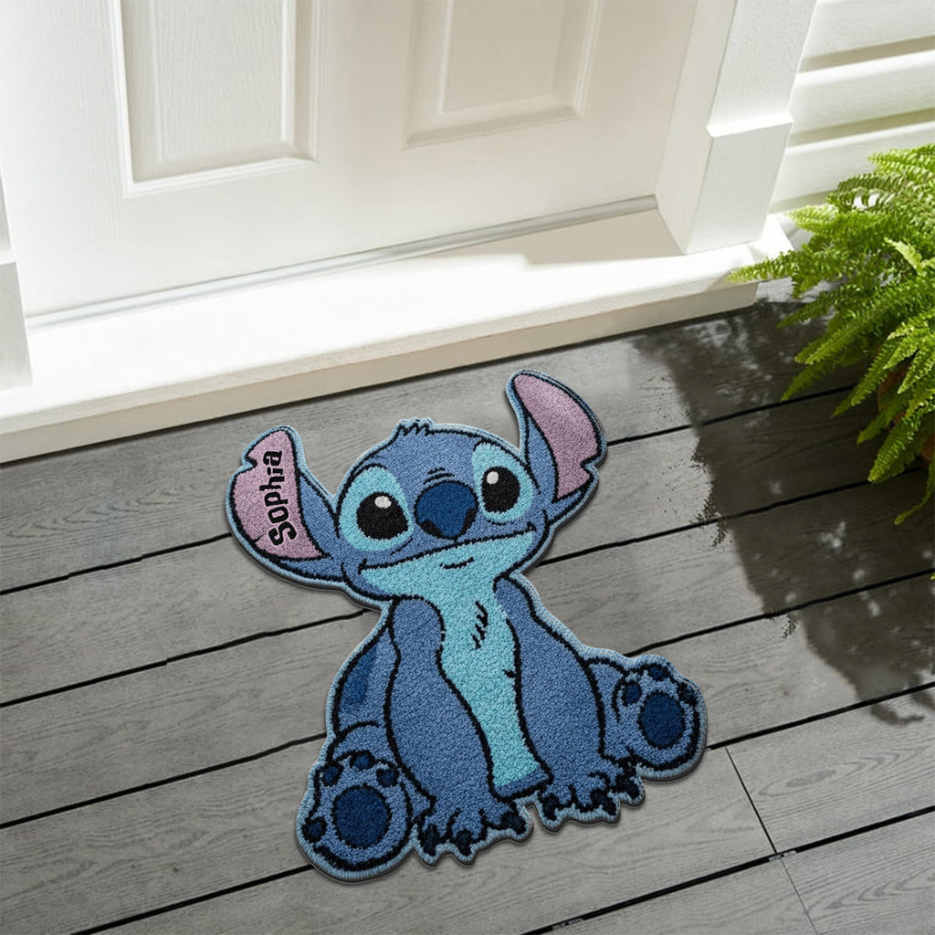 Personalized Blue Alien Tufted Rug Custom Family Gift for Kids Tufted Rug GradoCreations