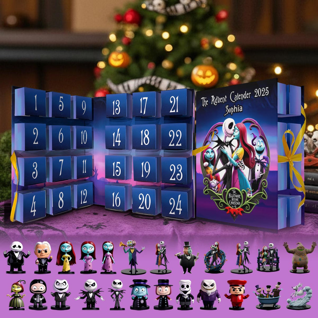 Personalized Nightmare Before Christmas Folded Advent Calendar with Ornaments Folded Advent Calendar With Ornaments GradoCreations