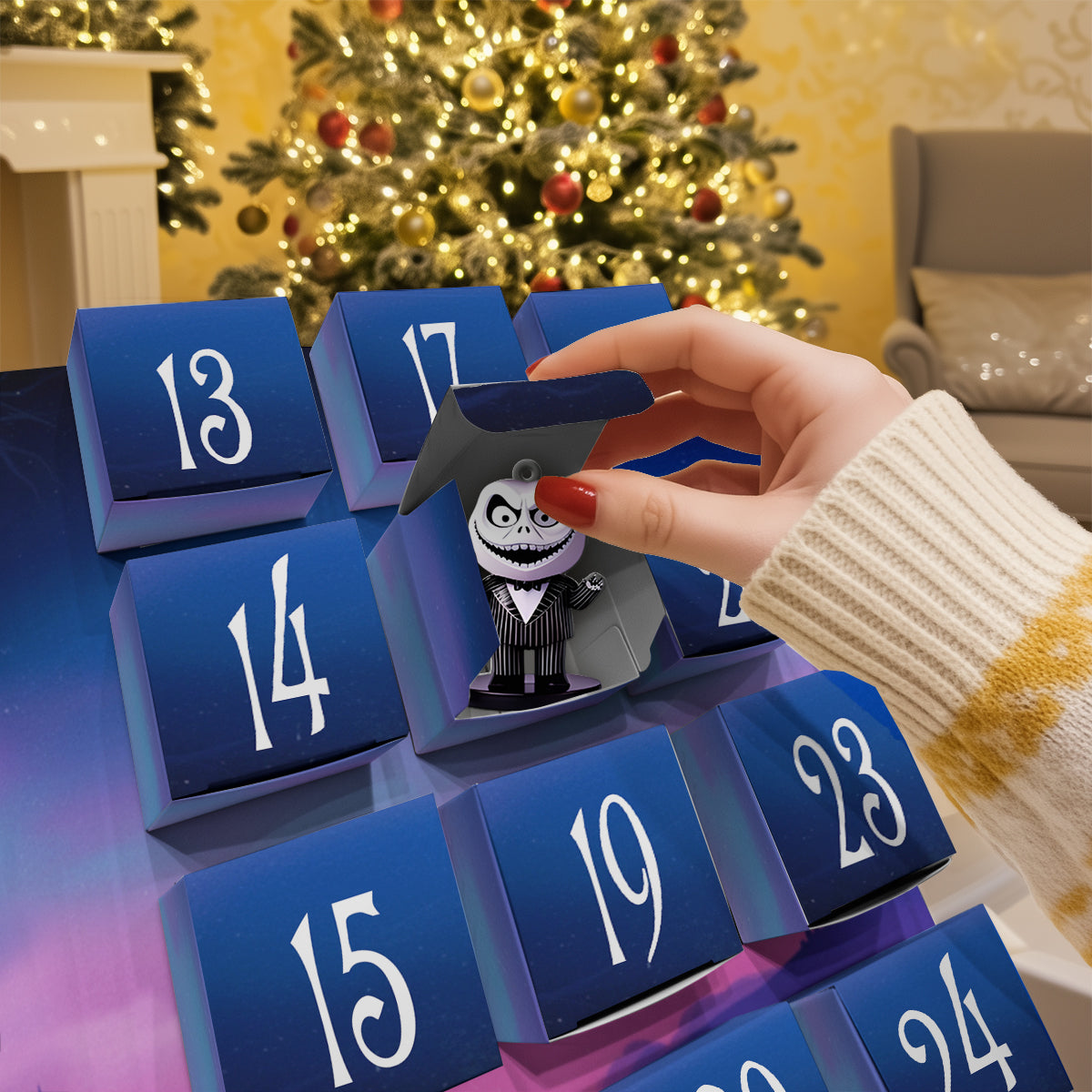 Personalized Nightmare Before Christmas Folded Advent Calendar with Ornaments Folded Advent Calendar With Ornaments GradoCreations