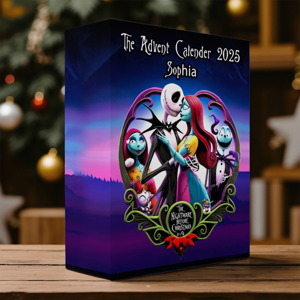 Personalized Nightmare Before Christmas Folded Advent Calendar with Ornaments Folded Advent Calendar With Ornaments GradoCreations