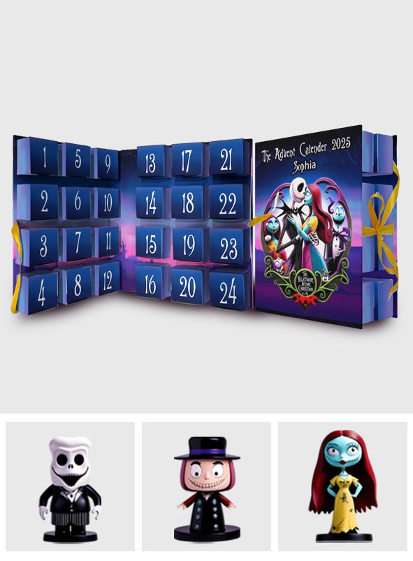 Personalized Nightmare Before Christmas Folded Advent Calendar with Ornaments Folded Advent Calendar With Ornaments GradoCreations
