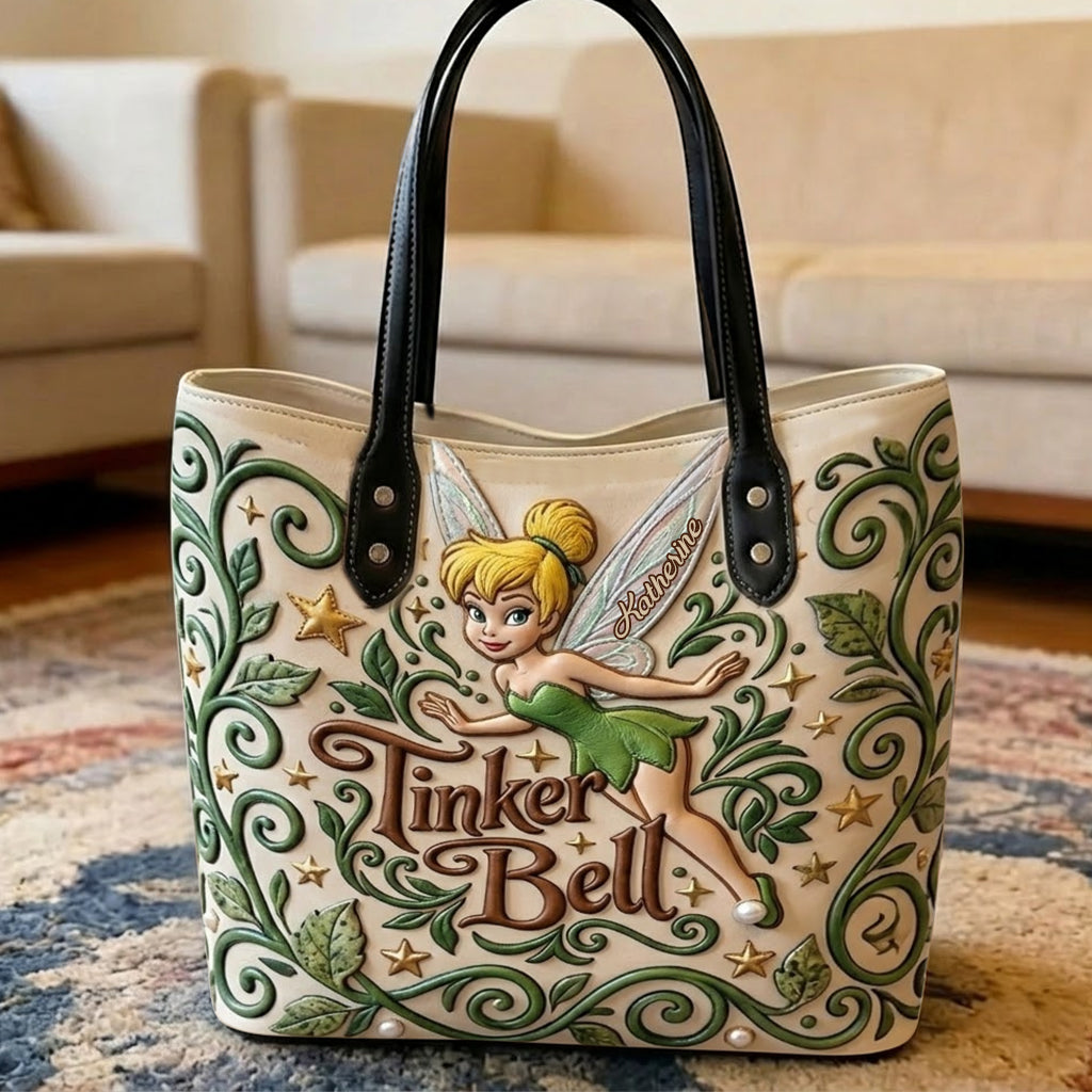 Personalized Tinkerbell Tote Bag Custom Name Gift for Her Tote Bag GradoCreations