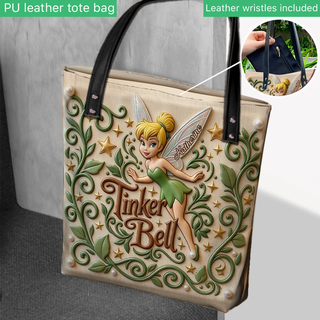 Personalized Tinkerbell Tote Bag Custom Name Gift for Her Tote Bag GradoCreations