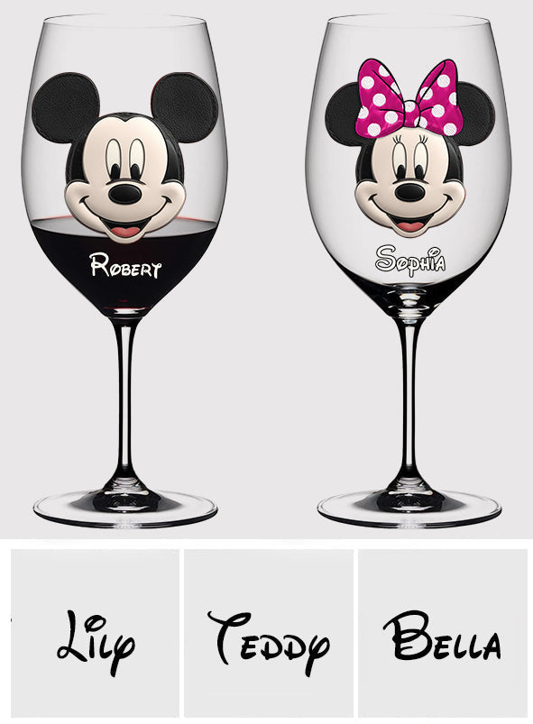 Personalized Mouse Wine Glass with Long Stem Custom Name Gift Wine Glass With Long Stem GradoCreations