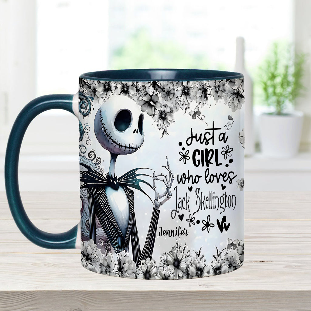 Personalized Nightmare Accent Mug Just a Girl Who Loves Jack Skellington Gift Accent Mug GradoCreations