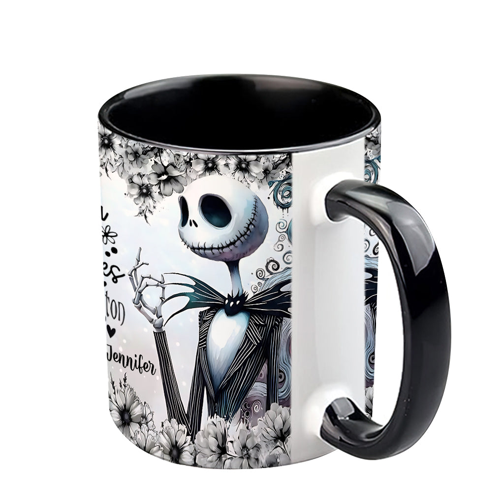 Personalized Nightmare Accent Mug Just a Girl Who Loves Jack Skellington Gift Accent Mug GradoCreations