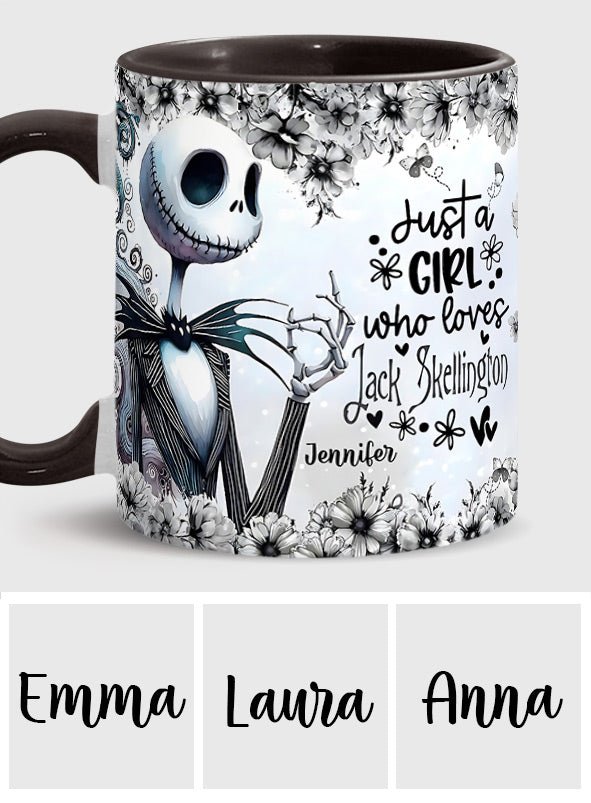 Personalized Nightmare Accent Mug Just a Girl Who Loves Jack Skellington Gift Accent Mug GradoCreations
