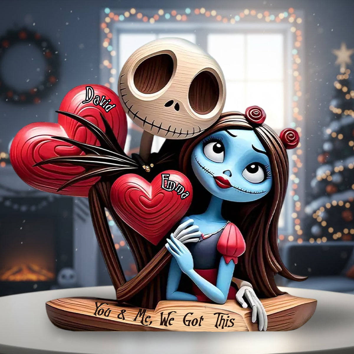 Personalized Nightmare Before Christmas Acrylic Plaque Gift for Couples Custom Shaped Acrylic Plaque GradoCreations