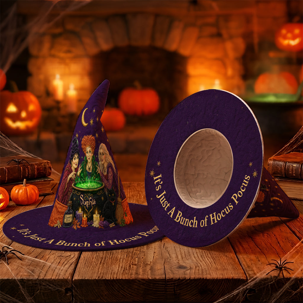 Personalized Witch Hat Quilt with Custom Name - Halloween Gift for Her Quilt Witch Hat GradoCreations