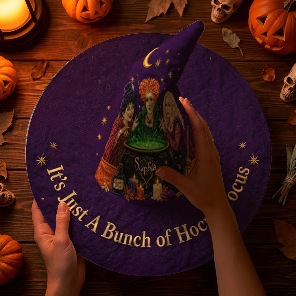Personalized Witch Hat Quilt with Custom Name - Halloween Gift for Her Quilt Witch Hat GradoCreations