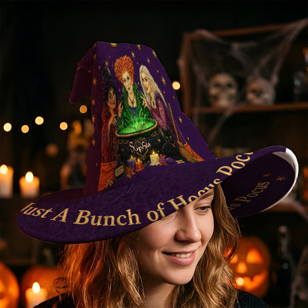 Personalized Witch Hat Quilt with Custom Name - Halloween Gift for Her Quilt Witch Hat GradoCreations