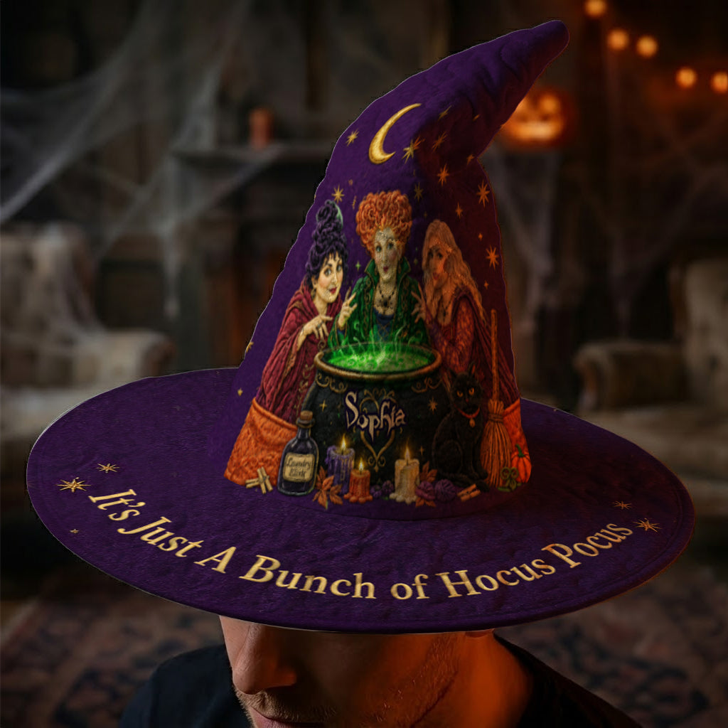 Personalized Witch Hat Quilt with Custom Name - Halloween Gift for Her Quilt Witch Hat GradoCreations