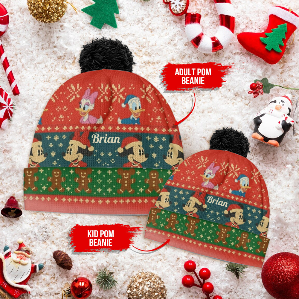 Personalized Cartoon Mouse Beanie Hat for Kids & Adults - Christmas Gift Beanie Hat GradoCreations