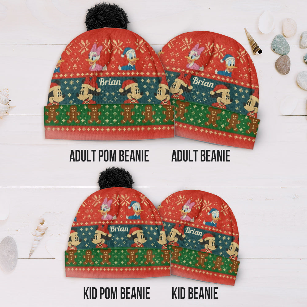 Personalized Cartoon Mouse Beanie Hat for Kids & Adults - Christmas Gift Beanie Hat GradoCreations
