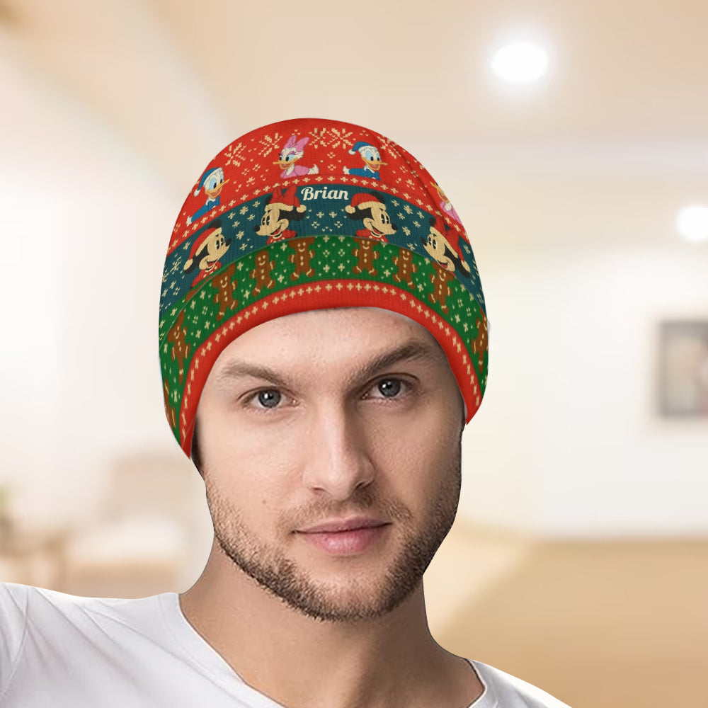 Personalized Cartoon Mouse Beanie Hat for Kids & Adults - Christmas Gift Beanie Hat GradoCreations