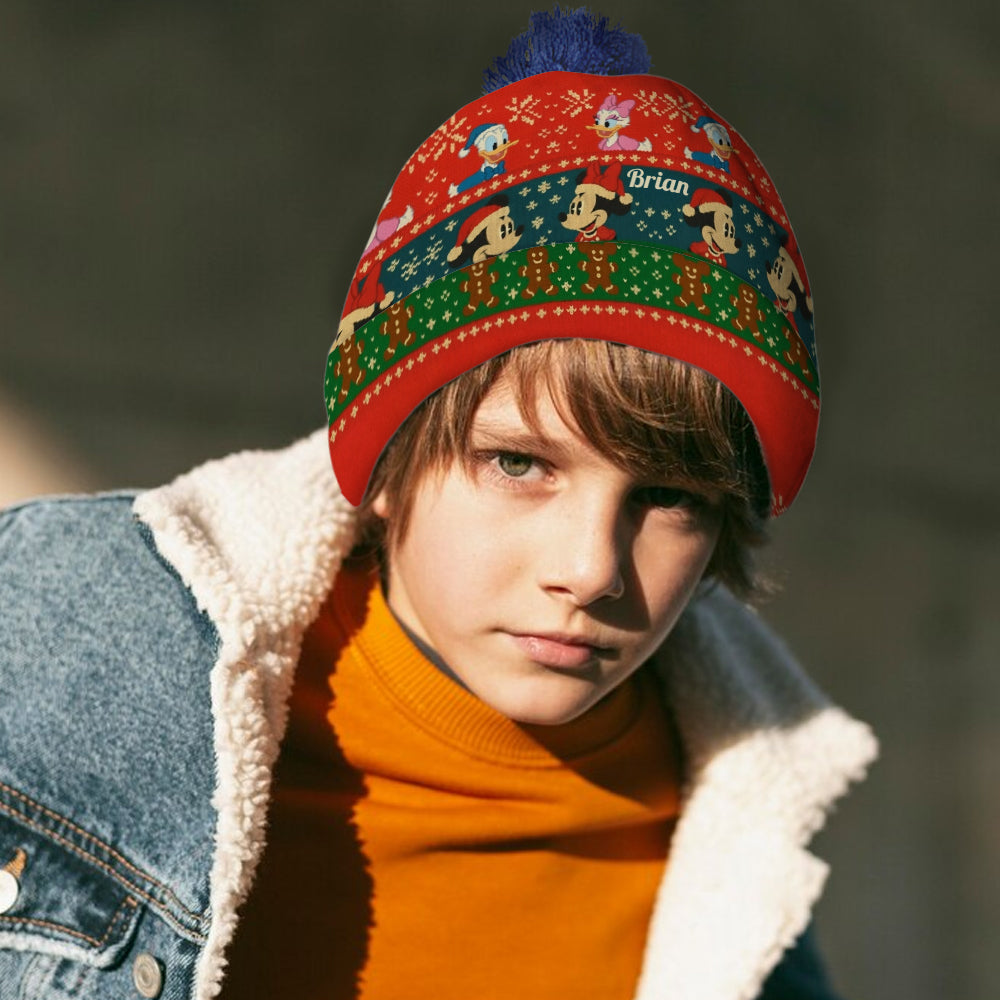 Personalized Cartoon Mouse Beanie Hat for Kids & Adults - Christmas Gift Beanie Hat GradoCreations
