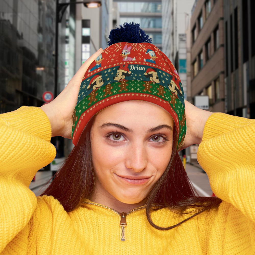 Personalized Cartoon Mouse Beanie Hat for Kids & Adults - Christmas Gift Beanie Hat GradoCreations