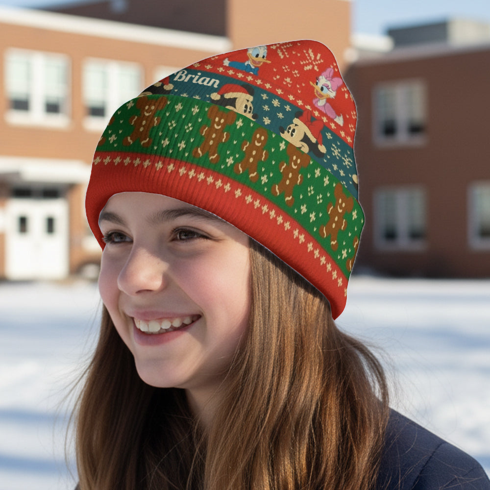 Personalized Cartoon Mouse Beanie Hat for Kids & Adults - Christmas Gift Beanie Hat GradoCreations