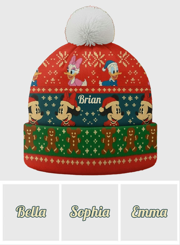 Personalized Cartoon Mouse Beanie Hat for Kids & Adults - Christmas Gift Beanie Hat GradoCreations