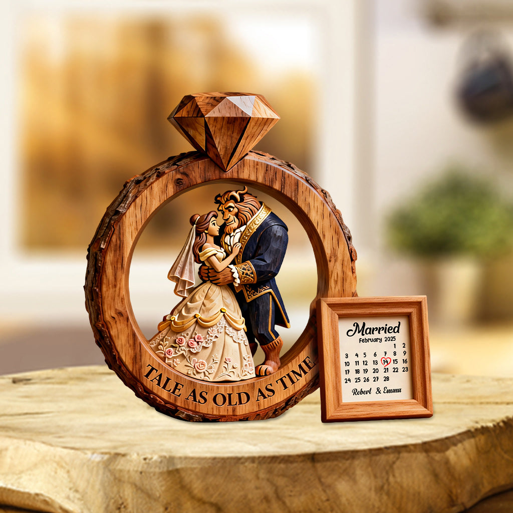 Personalized Beauty and the Beast Acrylic Plaque Custom Gift for Couples Custom Shaped Acrylic Plaque GradoCreations