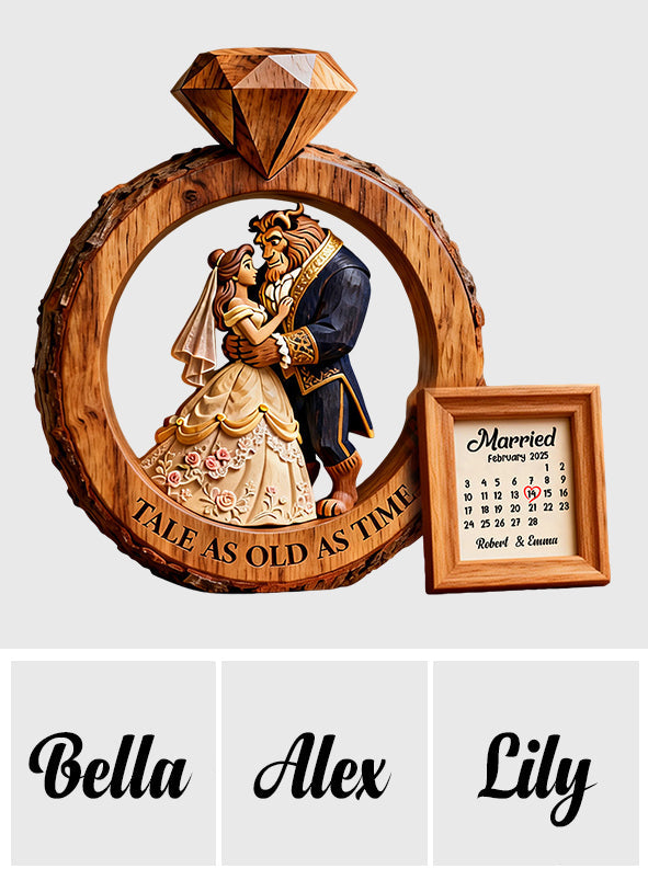 Personalized Beauty and the Beast Acrylic Plaque Custom Gift for Couples Custom Shaped Acrylic Plaque GradoCreations