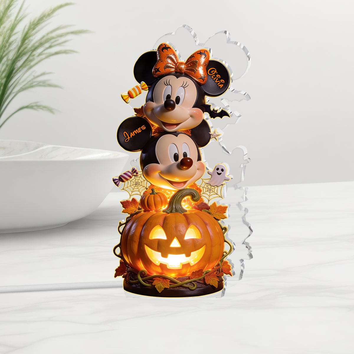 Personalized Halloween Acrylic Light Box for Family Decor Acrylic Light Box GradoCreations