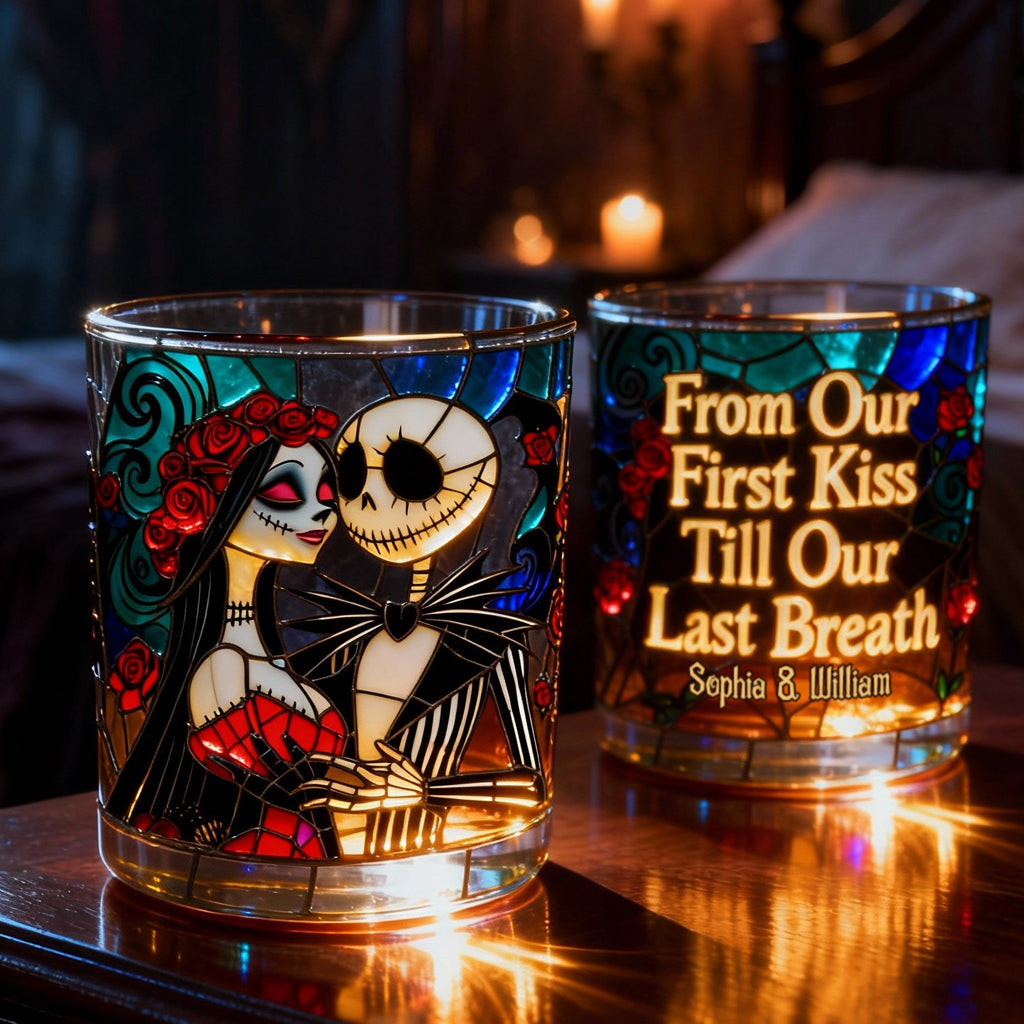 Personalized Nightmare Whiskey Glass Custom Name Gift for Couples Whiskey Glass GradoCreations