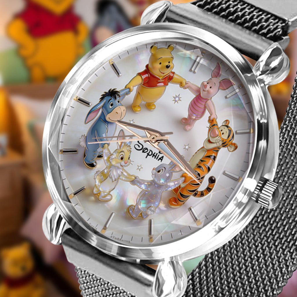 Personalized Women's Yellow Bear Watch Custom Name Gift Women Hand Watch GradoCreations
