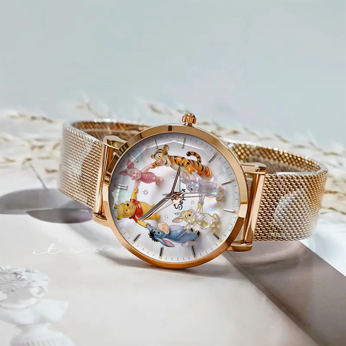 Personalized Women's Yellow Bear Watch Custom Name Gift Women Hand Watch GradoCreations