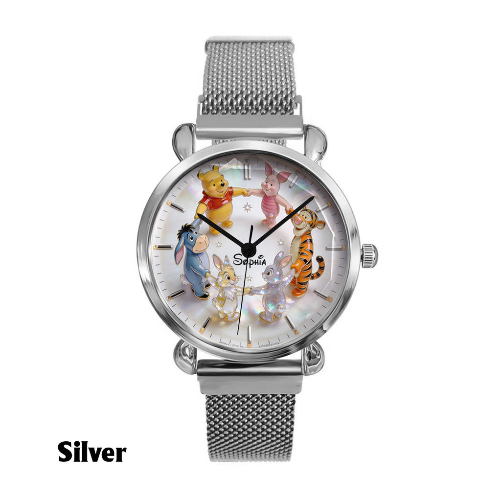 Personalized Women's Yellow Bear Watch Custom Name Gift Women Hand Watch GradoCreations