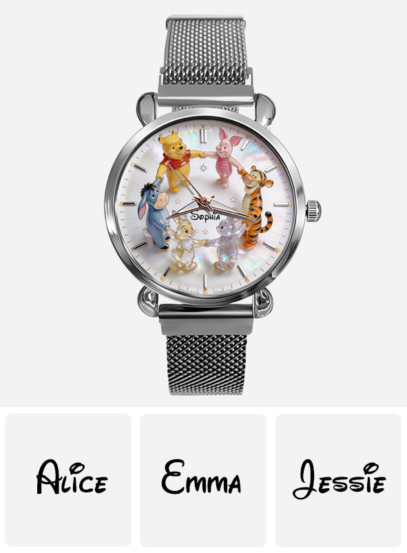 Personalized Women's Yellow Bear Watch Custom Name Gift Women Hand Watch GradoCreations